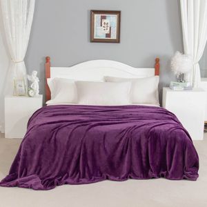 Coperte Bonenjoy Coperta per letti Colore viola 300GSM Plaid in pile corallo per divano Copriletto morbido e caldo Coperte king size 230x250 cm 230320