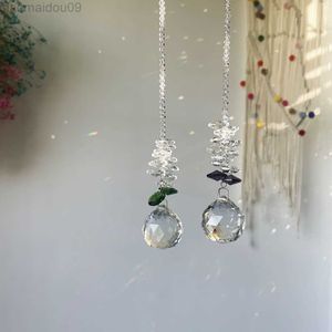 Trädgårdsdekorationer 2st/set 30mm Clear Facettered Crystal Ball Chandelier Prisms Glass Suncatcher Out Door Christmas Tree Garden Haning Decoration AA230320