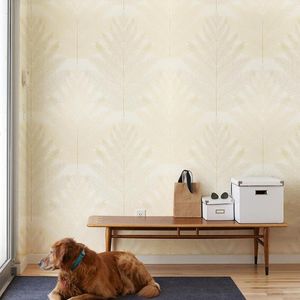 Tapety nordyckie liść Press Wall Papers sypialnia Tapeta Tapeta Home Decor Light Green Beige Non tkaninowe liście papierowy mural