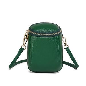 Borse da sera Trend di moda Borse di design di lusso per donna Secchiello in vera pelle Casual Vintage Borsa a tracolla per telefono verde carino