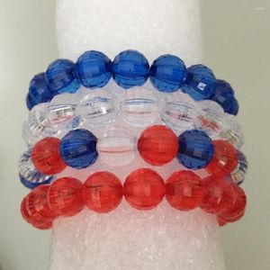 Strand Christmas Bracelet Wholesale 4 Colors 9-10mm Czech Facet Rondelle Acrylic Shinny Bead 21-25.5CM For Choice