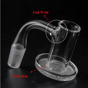 Full Weld Sandblasting Smoking Quartz Charmers Banger With Grid Dish 10mm 14mm 18mm Beveled Edge Seamless Smoke Nails For Glass Water Bong Dab Rigs Pipes