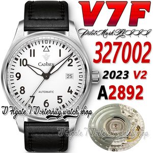 V7F V2 V7327002 A2892 Автоматические механические мужские мужские часы белые номера циферблата.
