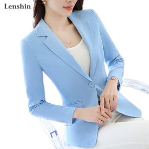 Ternos femininos Blazers Lenshin Candy Color Professional Business Jacket For Women Work Wear Office Lady Lady Feminino Blazer Casat Top 230320