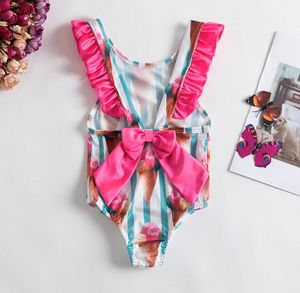 Купальник для маленьких девочек, цельный дизайнерский летний пляжный бикини, купальный костюм, одежда для малышей, детская одежда