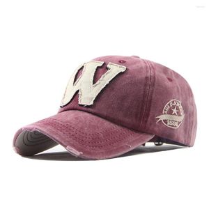 Ballkappen Baumwolle Stickerei Buchstabe W 2023 Baseballkappe Snapback Knochen Casquette Hut Distressed Tragen angepasst für Männer Benutzerdefinierte Hüte