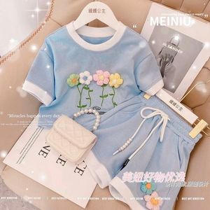 Kleidung Sets Mädchen Sommer Set Süße Baby Kinder Blumen Tops T-shirts T-shirts Shorts Kinder Geburtstag Prinzessin Casual Kleidung 230317