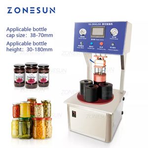 ZONESUN Halbautomatische Vakuumverschließmaschine, Chilisauce, Weißblech-Glasflaschen in Dosen, individuelle Form, Vakuumverschließmaschine