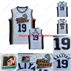 Aaliyah 19 AALIYAH Brick Layers White Basketball Jersey Suit Clothes Halloween Cosplay Shirts Clothing More Size