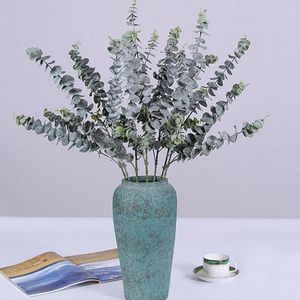 Decorative Flowers Green 1Pc Fashion Artificial Eucalyptus Leaf Plant Plastic Fake Eco-friendly For Cafe