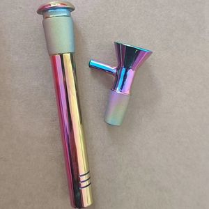 Kolorowy palenie gęste szklane przenośne suche zioła tytoniowe filtr rury wodnej Bong w dół łodyga 14 mm żeńska 18 mm męska bong miska miska hakah shisha papierosy