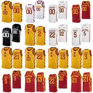 Koszykówka College Iowa State Cyclones Jerseys 13 Jaren Holmes 22 Gabe Kalscheur 2 Caleb Grill 21 Osun Osunniyi 5 Aljaz Kunc 3 Tamin Lipsey zszyte uniwersytet NCAA