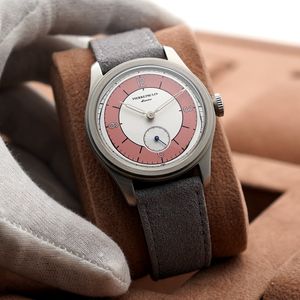 ساعة معصم Pierre Paulin Vintage Sector Watch 50m الجلد غواص صغير ثواني ميكانيكية 38 ملم Relogio Maschulino 230320