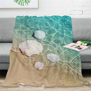 Coperte Beach Waves Coperta con stampa 3D Inverno morbida flanella Copriletto in microfibra Coperta per divano Coperta multiuso portatile in pile sottile 230320