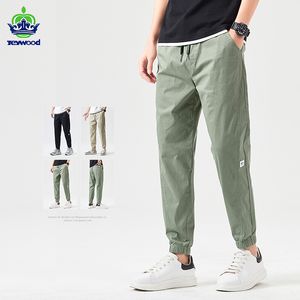 Pantaloni da uomo Jeywood Brand Summer Cotton Pantaloni alla caviglia da uomo Sottile con coulisse Accogliente coreano Tinta unita Pantaloni casual Harun da uomo 230320