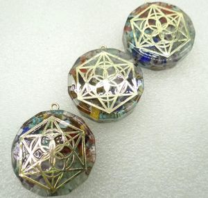 Pendant Necklaces Natural Stone Lapis Retro Colorful Chips Chakra Orgone Energy Bead Pendulum Amulet Reiki Healing Necklace 8pc WholesalePen