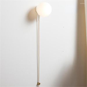 Lâmpada de parede vidro nórdico com luminárias de bola de plugue designer decoração de casa arance luminárias de luminárias industriais LED Industrial