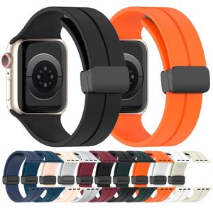 Magnetic Strap For Apple Watch Ultra band 49mm 44mm 45mm 41mm 40mm 42mm 38mm Silicone Correa Bracelet iWatch Series 8 se 7 6 5 4