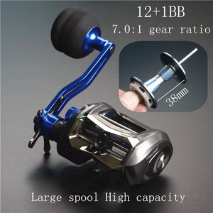 BAITCASTING REELS HI.Whale TF500 Slow Shake Bait Casting Reel 12 1BB Jig Wheel Max Drag 11 kg Boat Gear Ratio 7.0: 1 Fishing