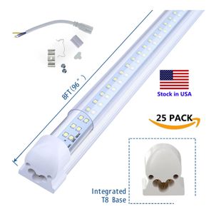 LED Tüpler 8 T8 FA8 V ŞEKİL 8FT Entegre Işık FT İş 45W 72W 96 Çift Sıralı Floresan Armatürler Döşeme Işıkları Aydınlatma BBS DHEKK