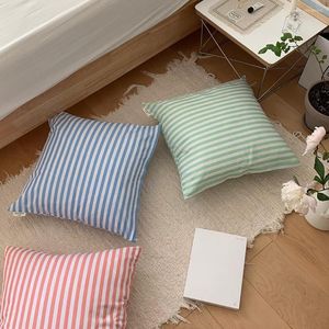 Pillow Cover Soft Texture Square Modern Style Stripe Printed Case Holiday Decor Polyester For Daily Use