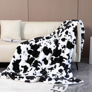 Cobertores de vaca Throw Throw Blanket Moda coração Padrão de coelho de coelho Despesas de pele espessa e macia e macio para a cama Sofá Cover Kids Adults 230320