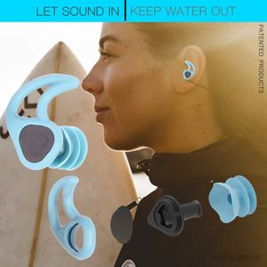 Tampões para os ouvidos de nada de ouvido tampões para ouvidos de silicone macio de água de mergulho Surf Surf Swims Proof Touch Boths Snorkeling Conjunto 230320