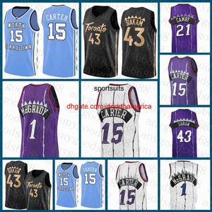 1 21 Vince Carter Pascal Siakam Basketball Jersey 2021 2022 Nowy 15 43 Tracy McGrady Marcus Camby Green