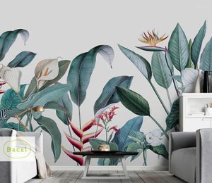 Bakgrundsbilder Bacal Custom 3D Mural Wallpaper Sydost Asien Tropisk regnskogblad PO BAKGRUND Väggmålningar Modern Non-Woven