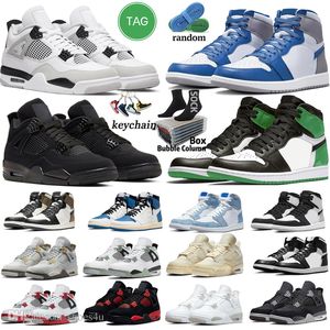4 4S Basketball Shoes Military Black Cat Sail Canvas Oreo Craft Seafoam High 1 1s Lost and Found Stealth Lucky Green University Blue Dark Mocha UNC Mens Sports Sneakers