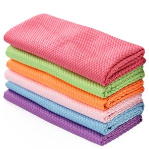 New 50/100Pcs Kitchen Cleaning Cloths Towel Anti-Grease Wiping Rags Absorbable Fish Scale Wipe Cloth Glass Window Dish Cleaning Cloth