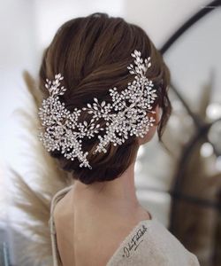 Headpieces kvinnor tiaraluxury bröllop hår tillbehör brud stycke strass för brud kristallsmycken tiara