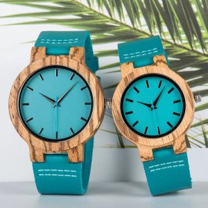 Wristwatches BIRD Valentine's Day Present Quartz Wristwatch Leather Strap Turquoise Blue Relogio Feminino Custom Logo DropshipppingWrist