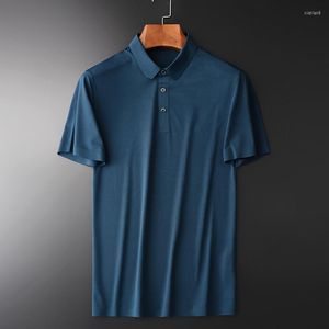 Camisetas masculinas masculinas verão azul luxo de manga curta ventilada camisetas casuais finas mais tamanhos 4xl moda slim fit man tee