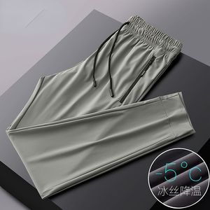 Männer Hosen Sommer Atmungs Eis Seide Schwarz Jogginghose Männer Jogger Sportswear Baggy Hosen Männliche Casual Track Hosen Größe 7XL 8XL 9XL 230320