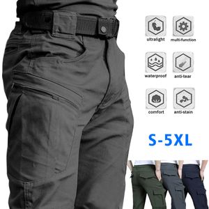 Мужские брюки тактические многократные карманные эластичности военные городские путаницы.