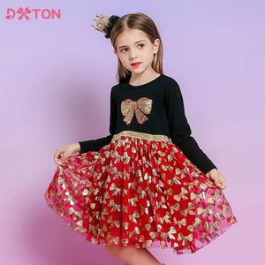 Abiti da ragazza DXTON Vestito da compleanno per ragazze Bambini Anno Festa Abiti da principessa Ragazze Autunno Inverno Costumi regalo Abbigliamento per bambini 3-12 anni 230320