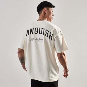 Camisa de camisetas masculinas para homens de ginástica ginástica fitness o pescoço da marca de luxo de hip hop tee tops masculino de tamanho curto de tamanho curto camiseta casual