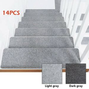 Carpete 14pcs/conjunto de tapetes de escada de escada Auto-adesivo Porta do piso Deten Staircase Non Slip Pad Protection Capas Decoração de casa 230320