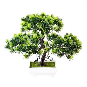 Flores decorativas s !!! 1pc Pines Artificial Tree Tree Miniascape Wedding Party Home Office Mesa Bonsai Decor de derrota por atacado Chegada