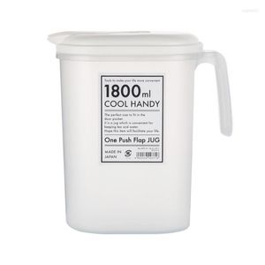 Wasserflaschen Kalter Wasserkocher 1,8 Liter Eisgetränkespender Klarer Krug Saftbehälter mit Deckel für Milchlimonade