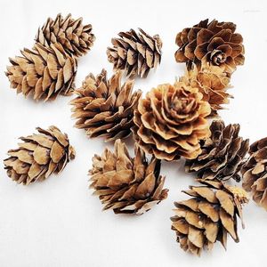 Dekorativa blommor 10st/Lot Natural Pine Cones Material Ornament för DIY Home Party Christmas Tree Decoration Hanging Accessories