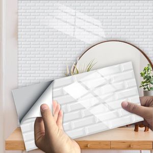 Nordic simülasyon için özel duvar çıkartmaları beyaz dikdörtgen karo macun mutfak banyo ev dekorasyon kristal sert parça