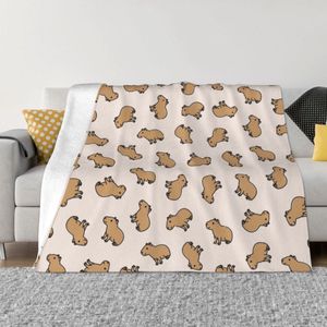 Blankets Capybara Blanket Flannel Summer Wild Animals Of South America Soft Throw Blanket for Bedding Couch Plush Thin Quilt 230320