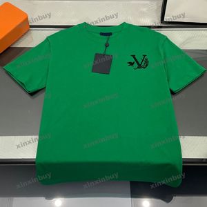 Xinxinbuy Men designer tee t shirt 23SS Paris Crow Letter Brodery kortärmad bomullskvinnor svart vit kaki xs-l