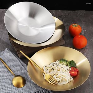 Płytki 304 Piekłe stalowe stalowe talerz obiadowy w stylu koreański okrągłe owoce naczynia TACE