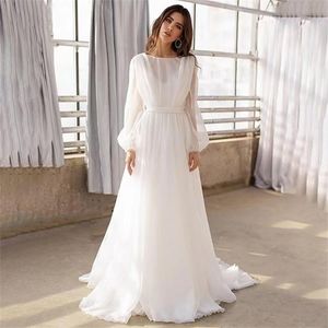 A Line Wedding Dress Satin Long Train Bridal Gowns Ladies FN10749