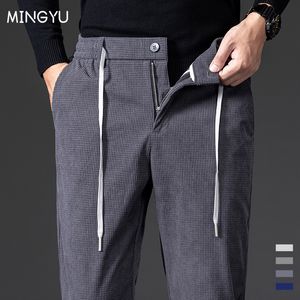 Męskie spodnie zimowe spodnie sztrutarne Mężczyźni swobodny sznurka elastyczna talia luźna luźna prosta joggery spodnie dla mężczyzn m-5xl 230320