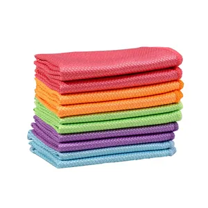 New 5Pcs Kitchen Cleaning Cloths Towel Anti-Grease Wiping Rags Absorbable Fish Scale Wipe Cloth Glass Window Dish Cleaning Cloth