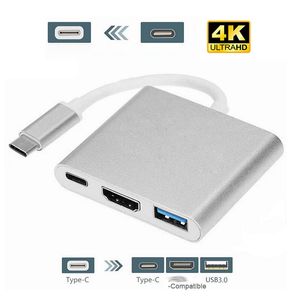 3-in-1-Computeranschlüsse Typ-C-Dockingstation an Netzwerkkarte 3.0 USB-Schnittstelle 3-in-1